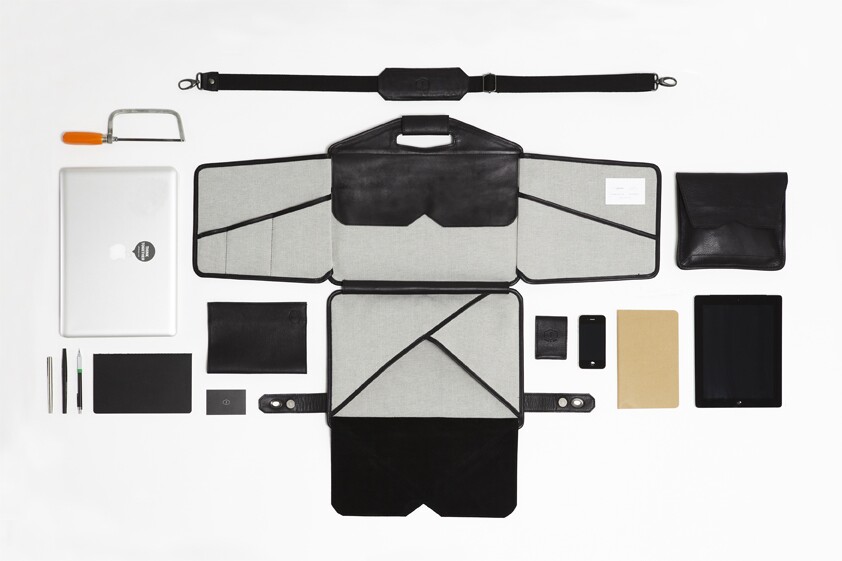 The individual elements of La Fonction No. 1 laid out flat to demonstrate how it works