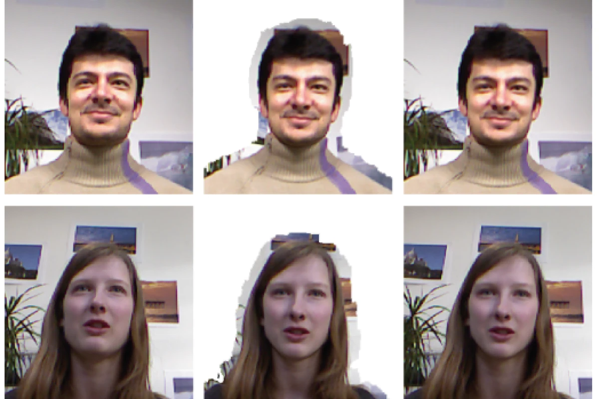 Software being developed at ETH Zurich isolates the foreground image and tilts the face to bring eye contact to video calling