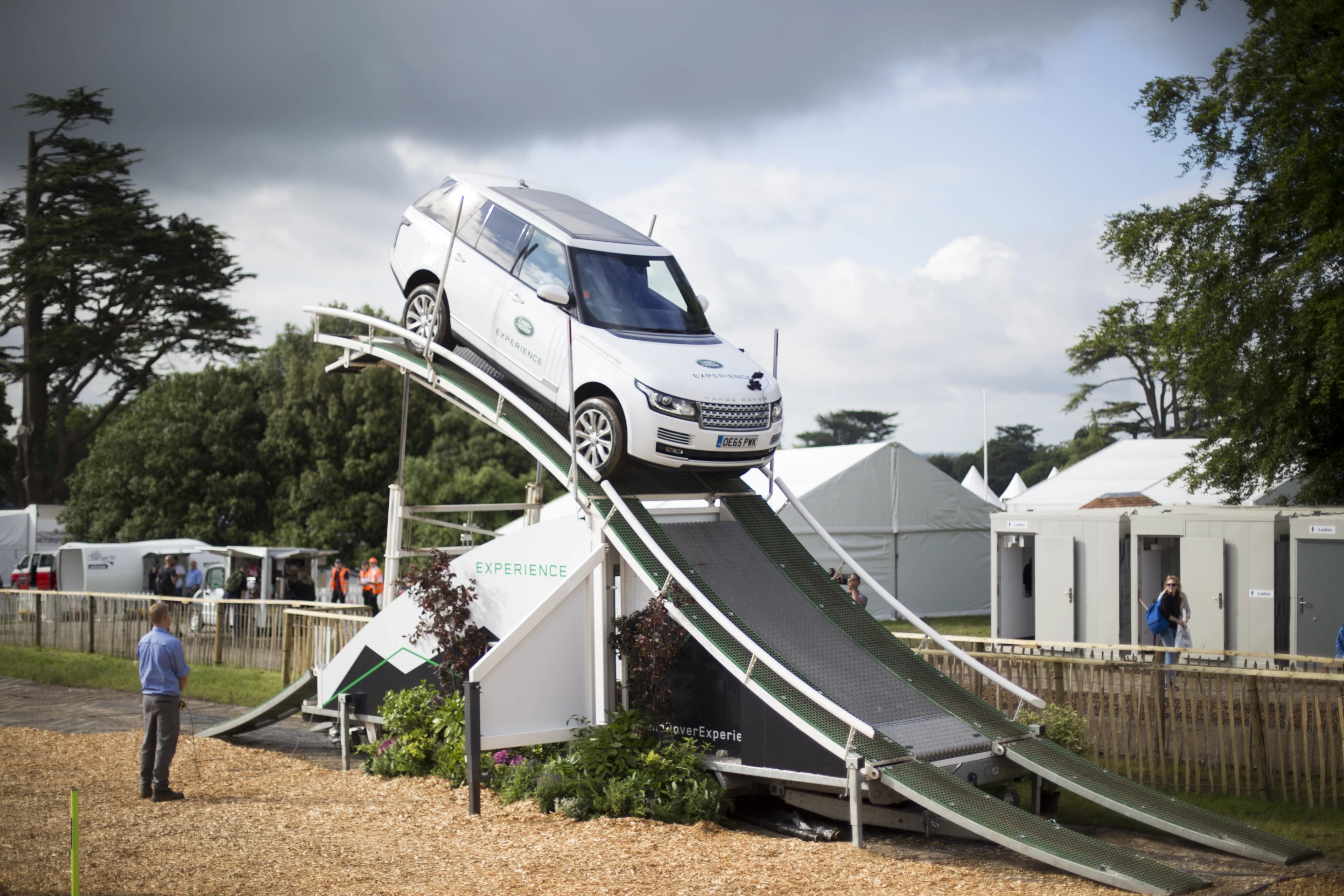 Land Rover showing off some of the range Rover's off-road abilities