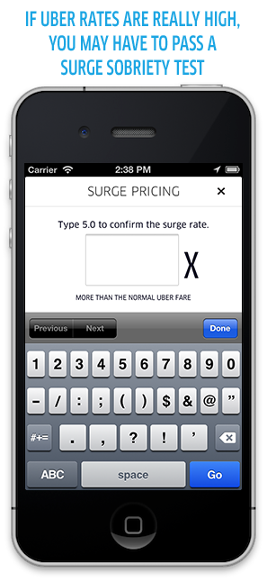 The Uber taxi app for iPhone and Android.