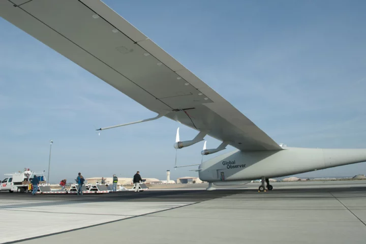 The Global Observer before its maiden flight in August 2010