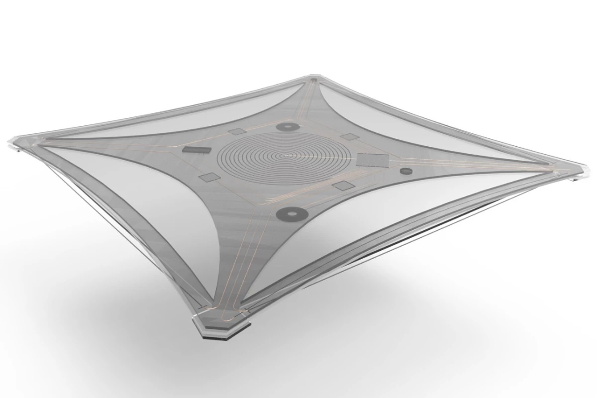 The inner workings of the tray, pictured here in "flat" mode