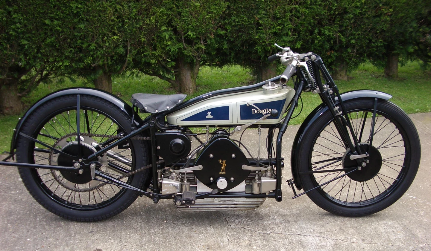 This 1928 Freddie Dixon 348cc TT Douglas Twin Cam is a significant machine for a number of reasons. "Flying Freddie" Dixon is not only a signficant motorsport competitor, having won major events on two, three and four wheels, he was also the pioneer of leaning sidecars, disc braks and a host of other innovations on two, three and four wheels. This bike sold for GBP£48,800 ($100,104) at a Bonhams auction in 2007.