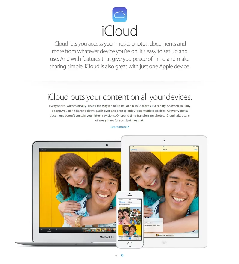 Apple's iCloud provides a variety of additional features that support iOS