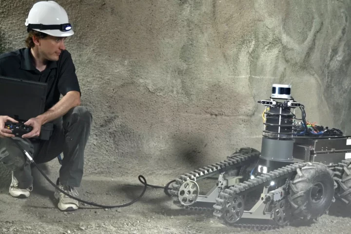 One of team CoSTAR's cave-exploring robots, which will be participating in the DARPA Subterranean Challenge this week