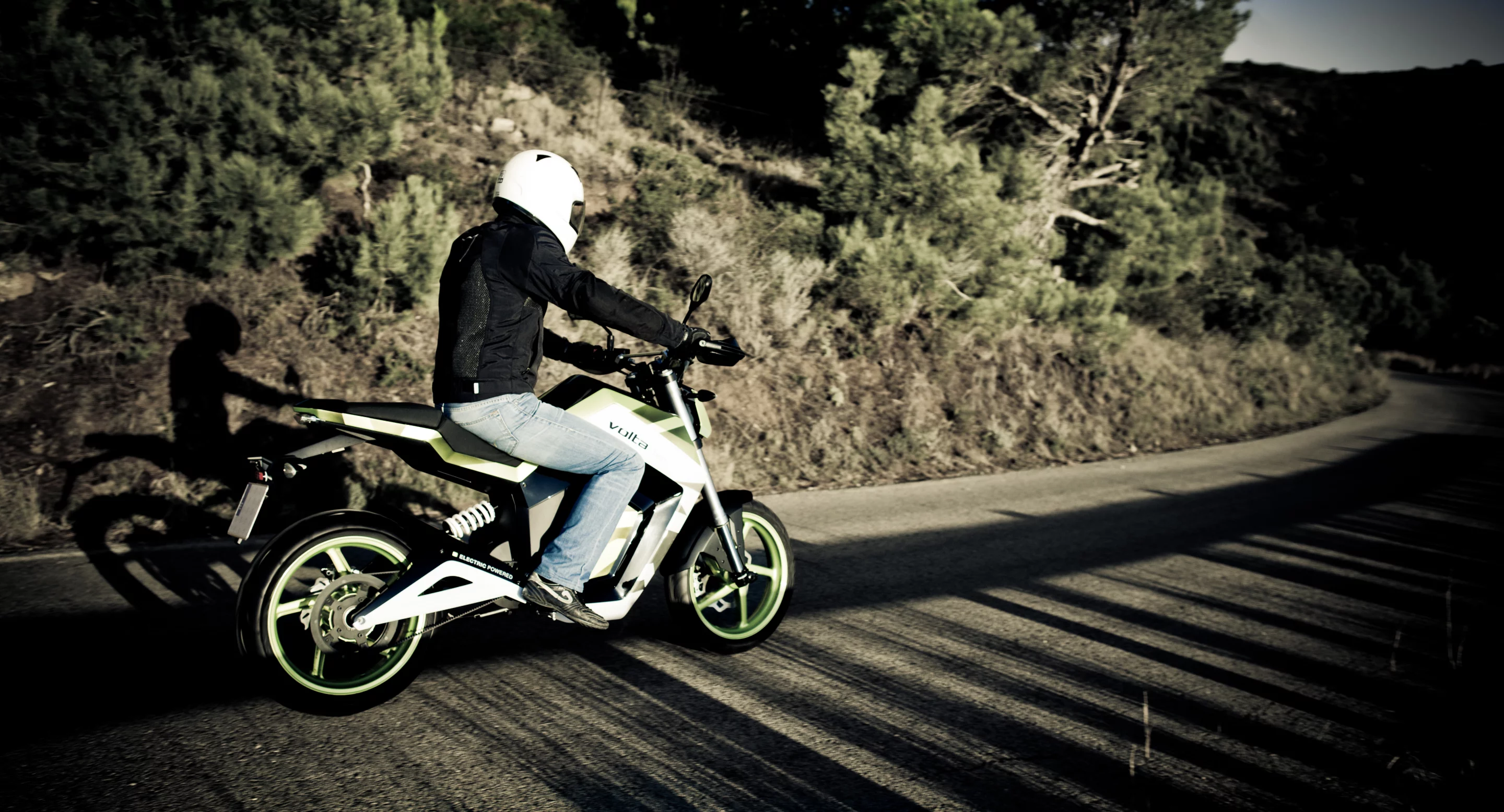 Taking in the scenery with the Volta BCN Sport electric motorcycle