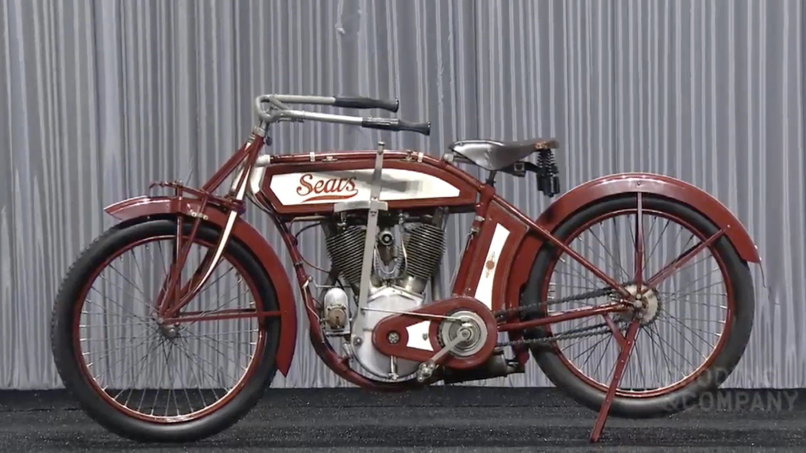 This unrestored first year (1912) Sears Dreadnaught Nine is believed to be one of less than ten extant specimens. It was purchased in 1985 by America's first Formula 1 World Champion Phil Hill and retained by the Hill family until Pebble Beach 2019 when it was sold by Gooding & Co for $56,000