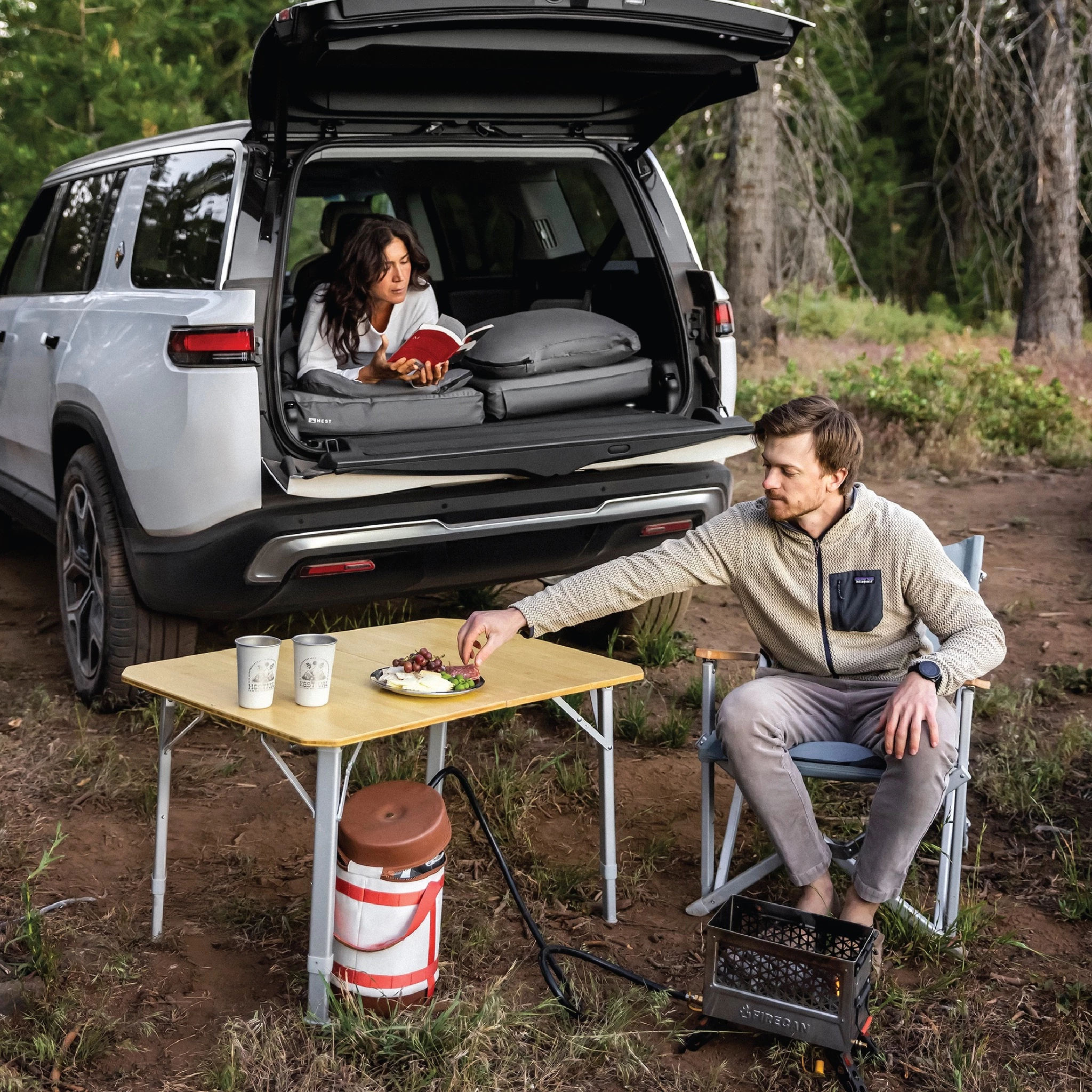 The Hest x Rivian package turns the R1S into an effective overnight camper for pure-electric all-terrain exploration