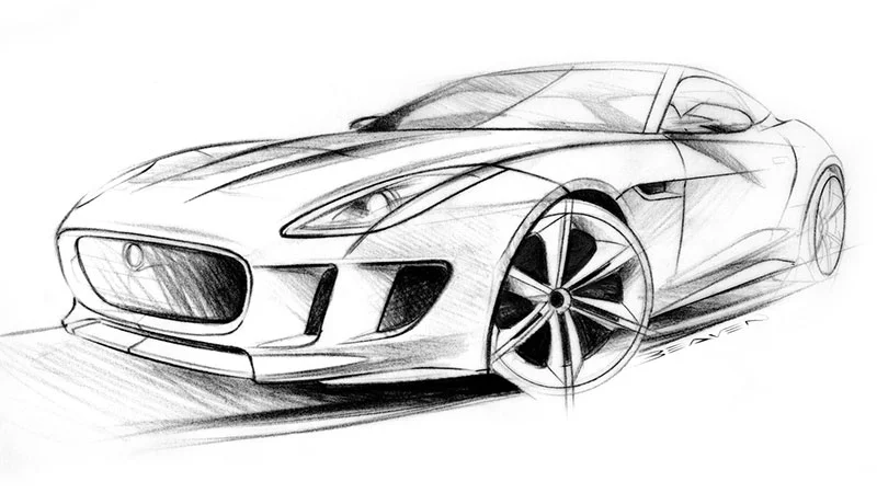 The Jaguar C-X16 production concept sports car design sketch