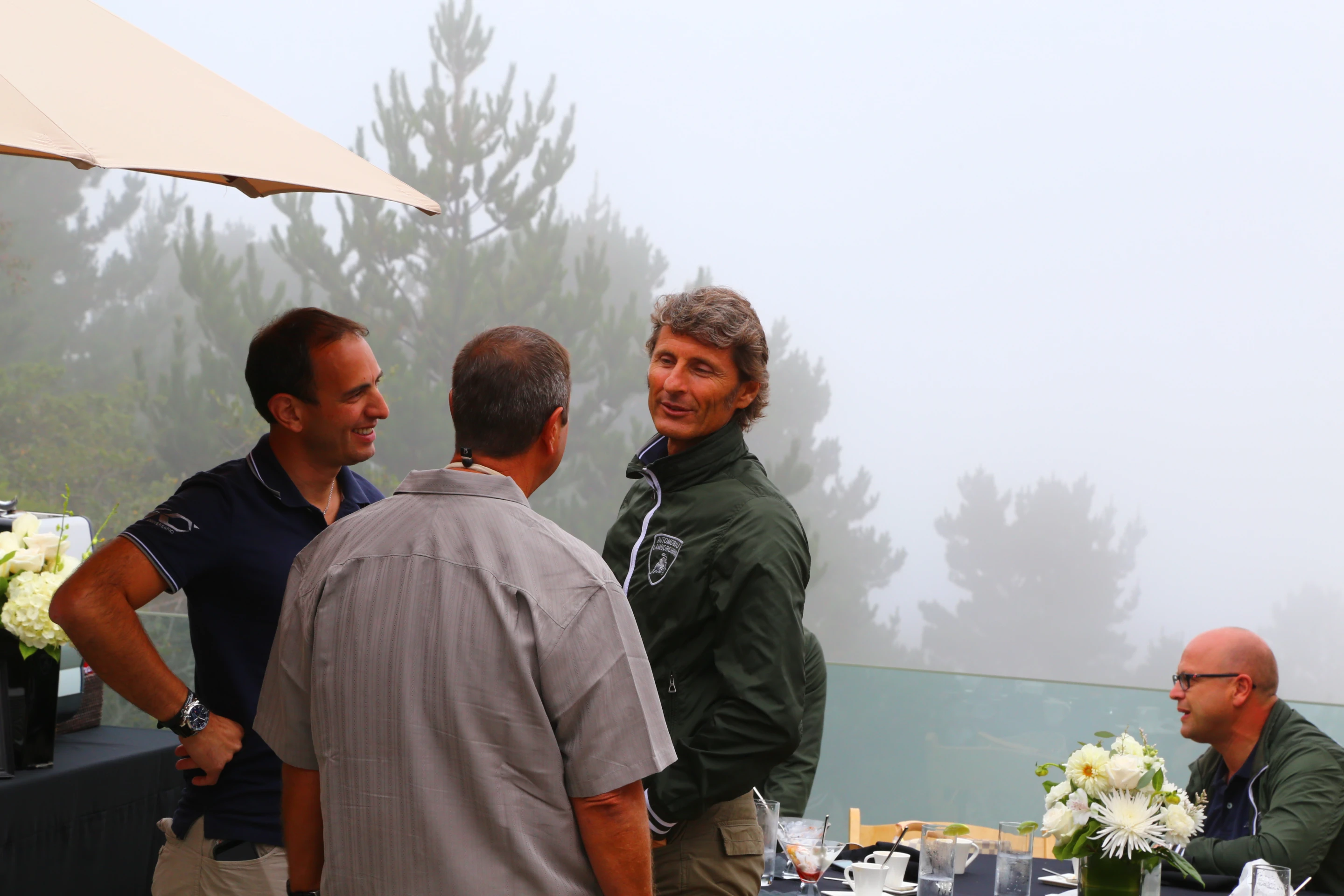 Lamborghini CEO Stephan Winkelmann (center) and Filippo Perini, Director of Design (right) were in attendance for the private test drive/lunch event (Photo: Angus MacKenzie/Gizmag.com)