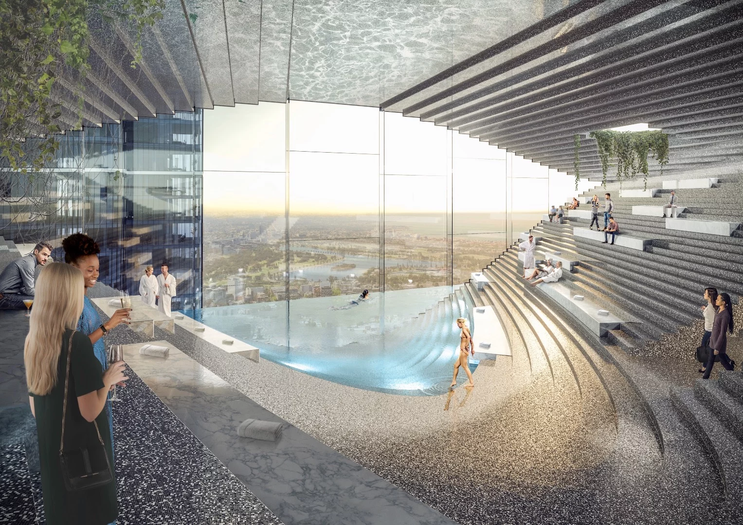 Stack would boast lots of amenities and large spaces for relaxation