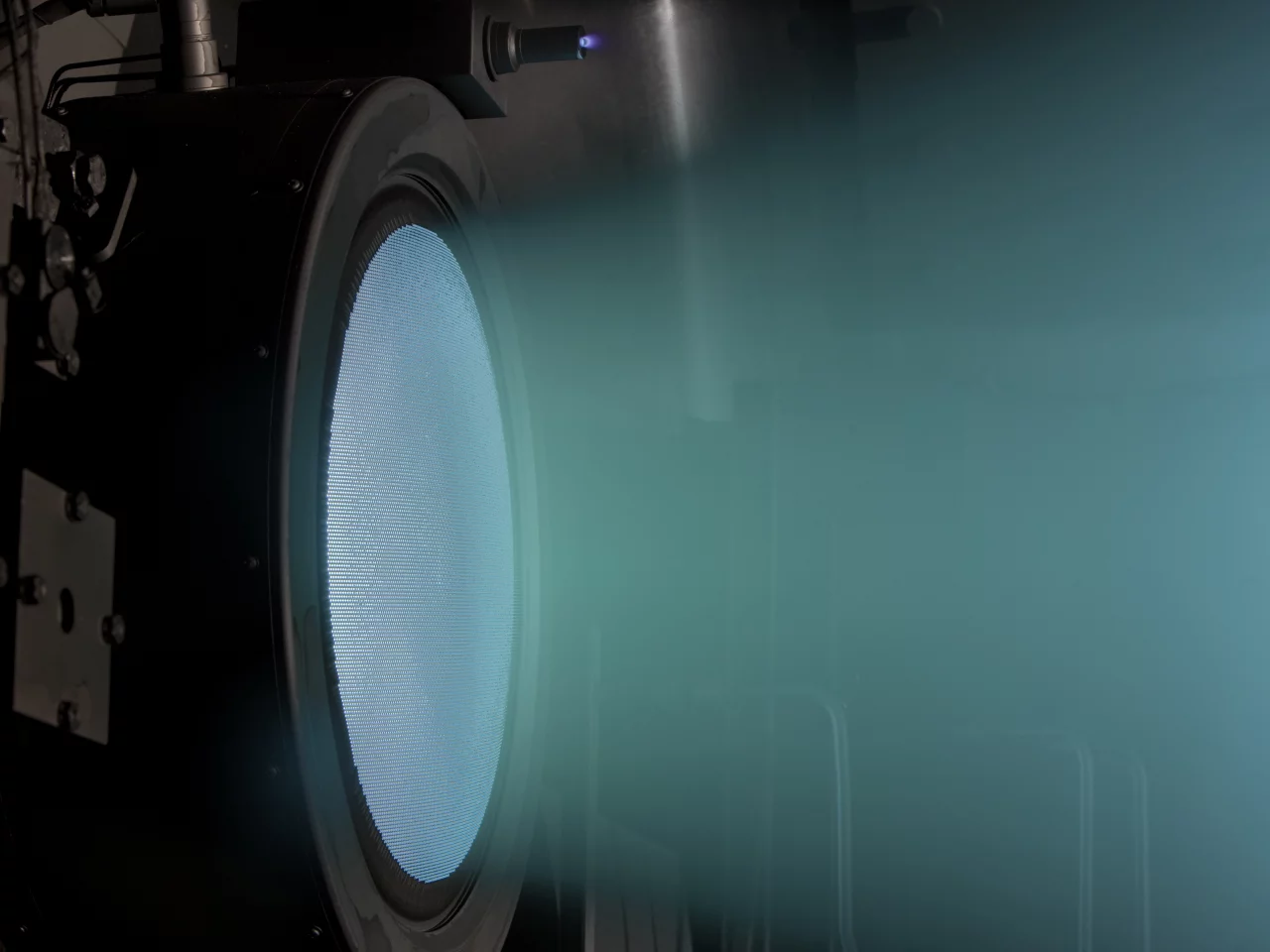 Ion thruster test (Image: NASA)