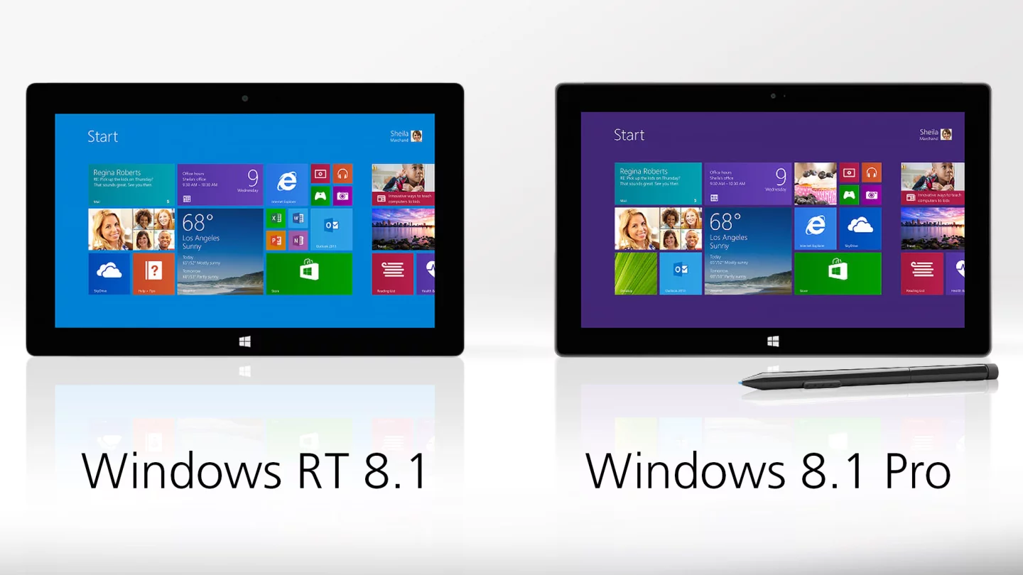 Both devices run the latest version of Windows