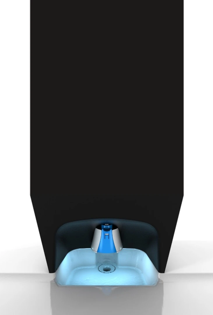Using the "Classic Shower" setting, the e-Shower's stopper is raised and allows water to flow into the drain