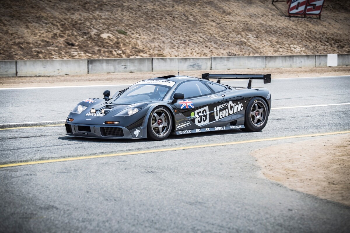 Mika Hakkinen heading into the pits after three demo laps in the1995 LeMans winning McLaren F1 GTR