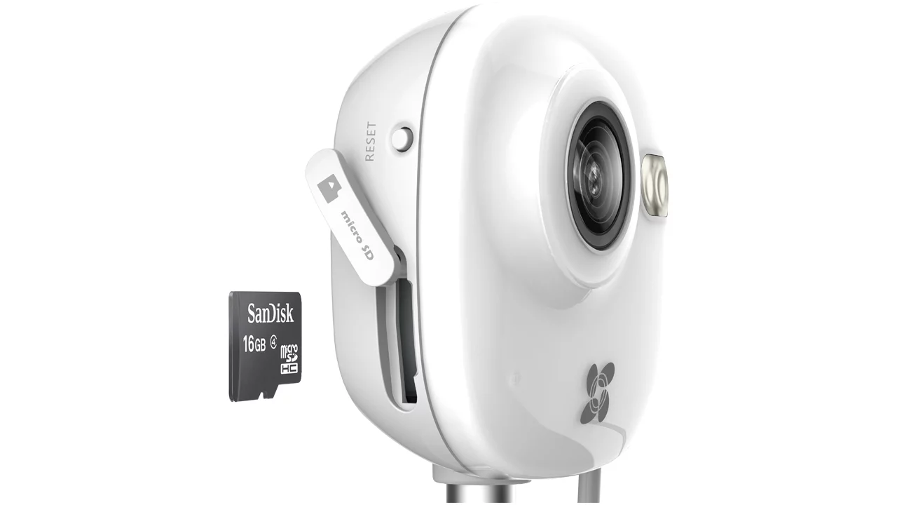 The Ezviz Mini camera uses an SD card of up to 64 GB