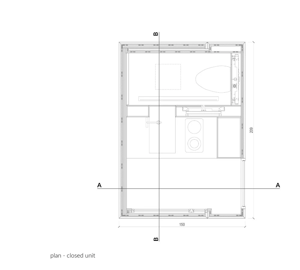 When somebody is in residence, the homes would pull out and increase in length by an additional 1 m (3.2 ft)