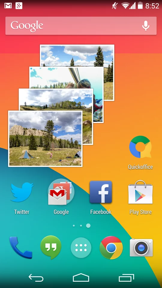 The new home screen in Android KitKat
