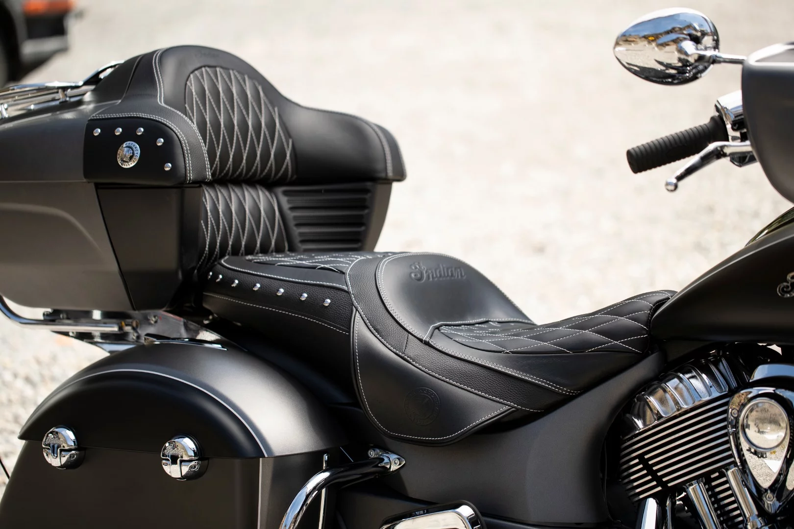 2019 Indian Roadmaster: the leatherwork on Indian bikes is next-level