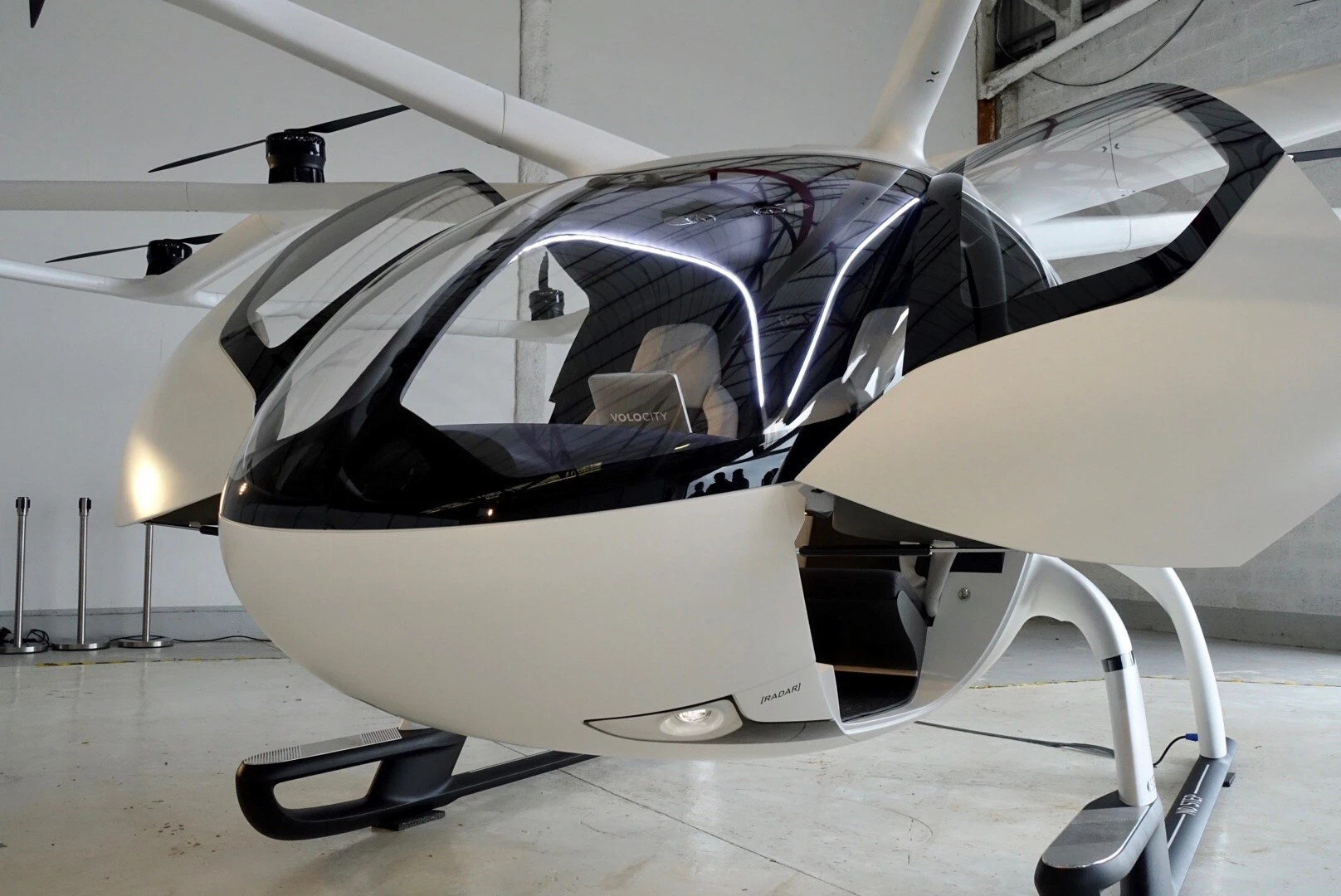 The 18-rotor all-electric VoloCity is designed to carry two occupants