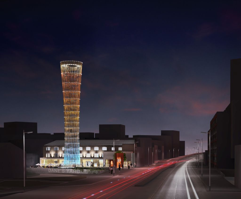 The 40-meter tower will be illuminated at night