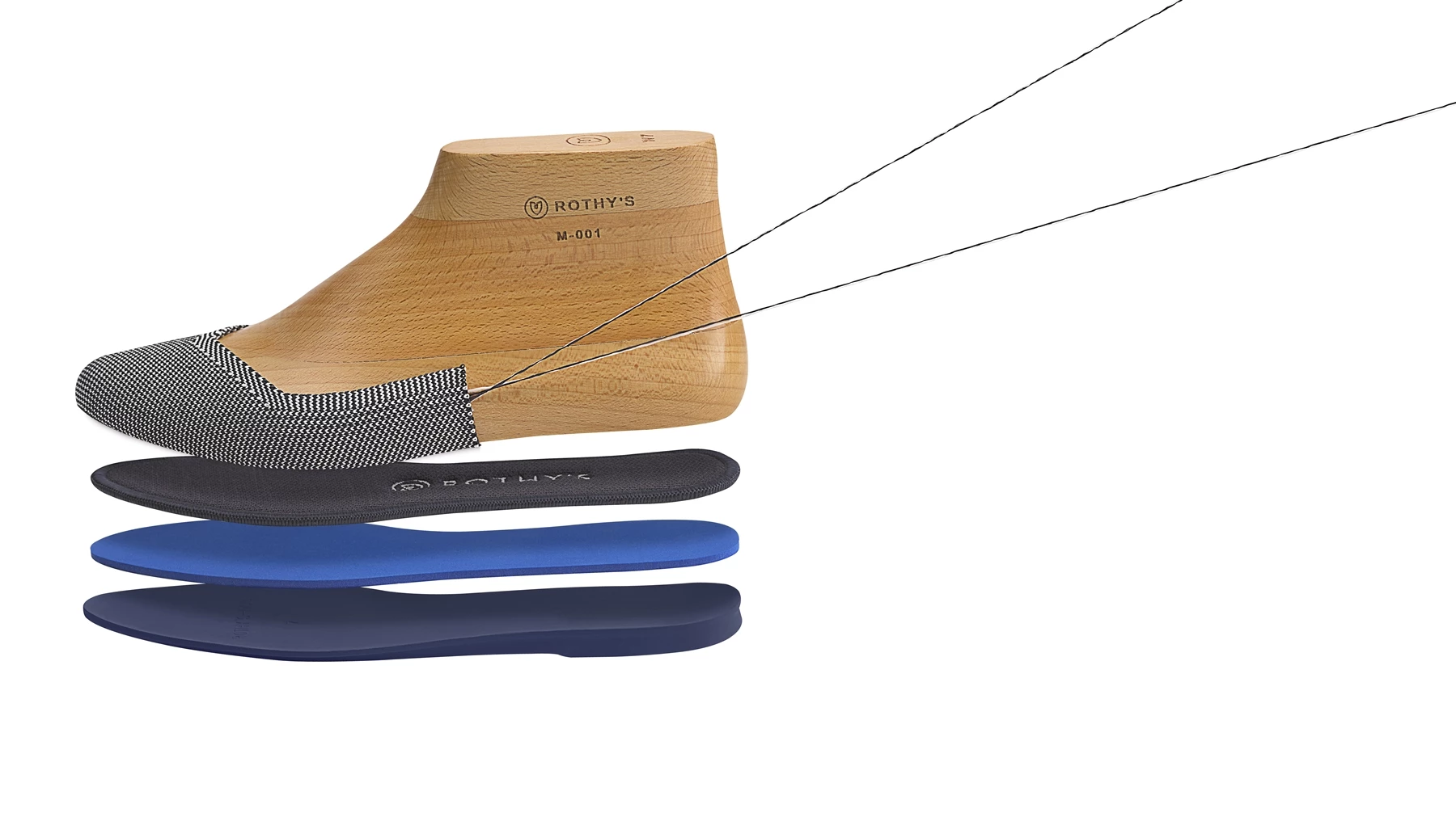 The shoes comprise an upper made from recycled plastic bottles, and carbon-free outsoles and insoles