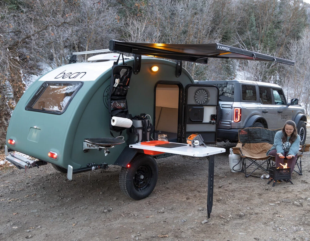 Far from a stock Stock, this Stock 2.0 includes loads of add-ons, such as the dining table, roof rack and awning