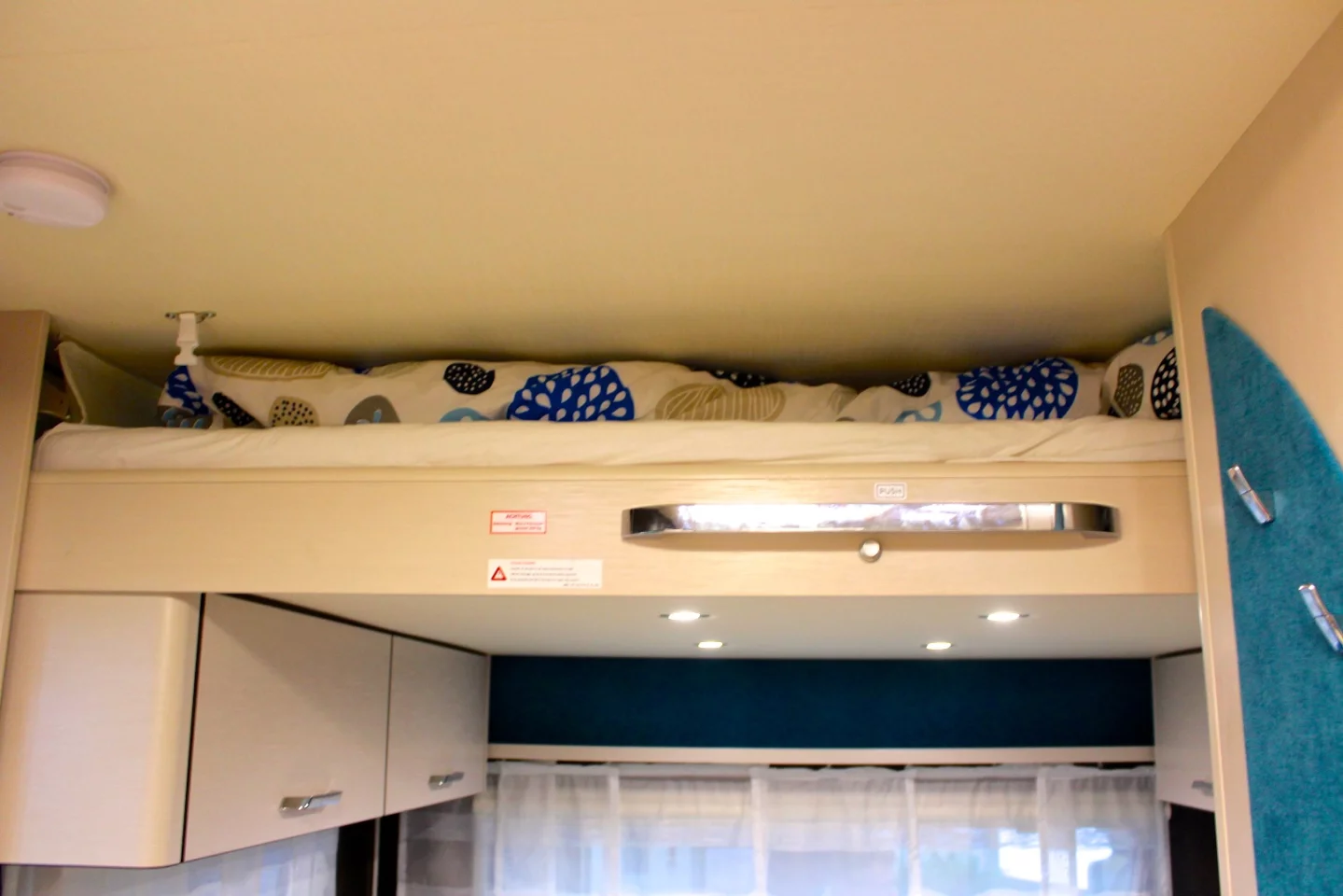 We spot the drop-down bed