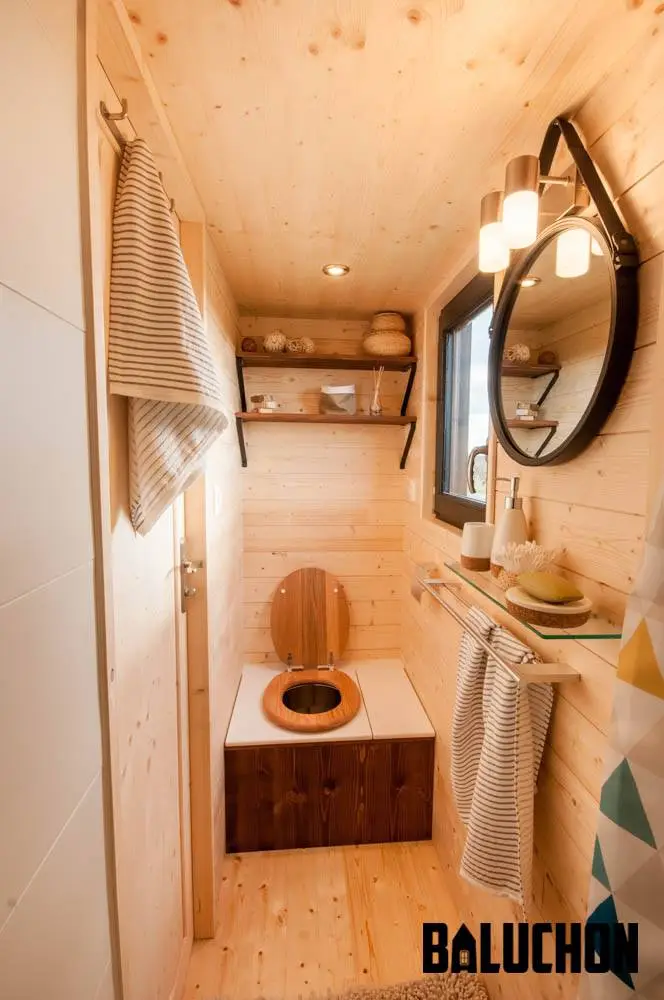 The Utopia's bathroom includes a composting toilet
