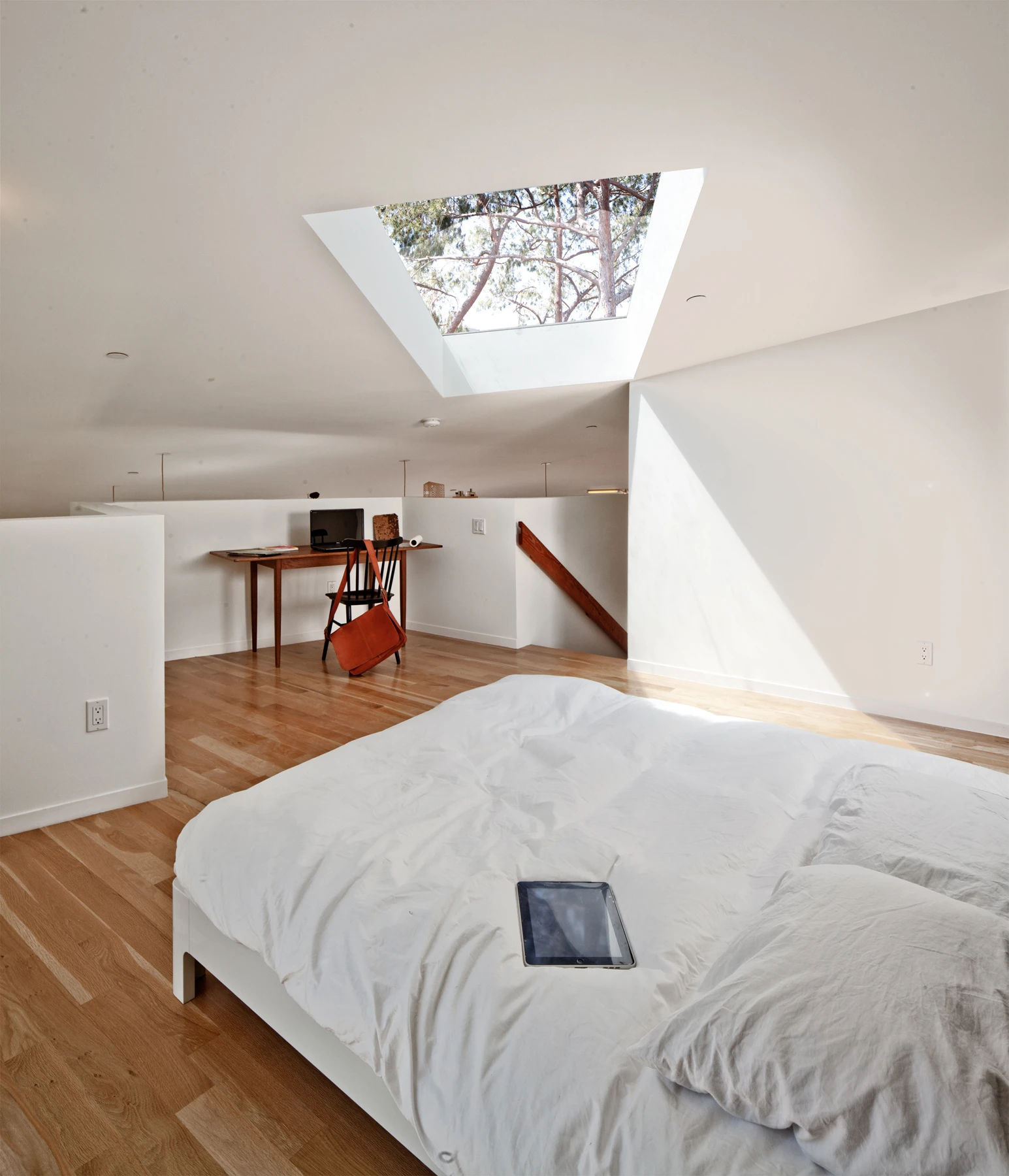 The home's unusual geometry derives from the lot's own unusual shape – an inverted parallelogram
