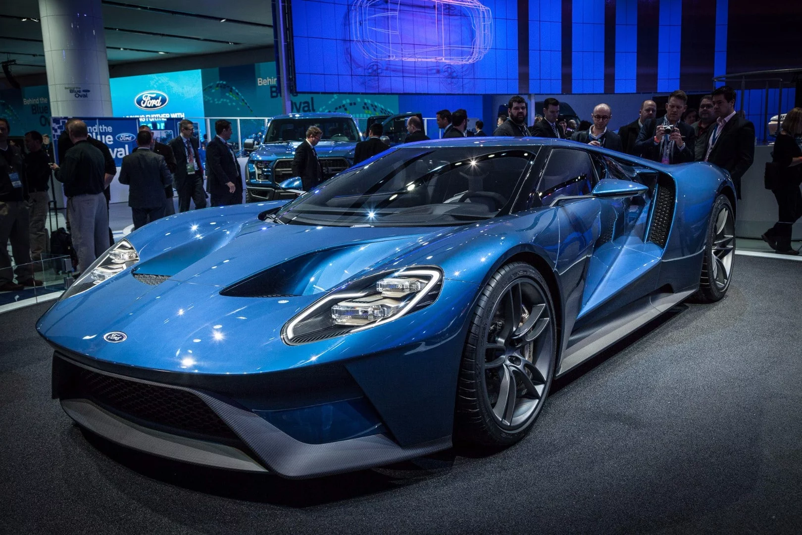 The Ford GT at its launch in Detroit