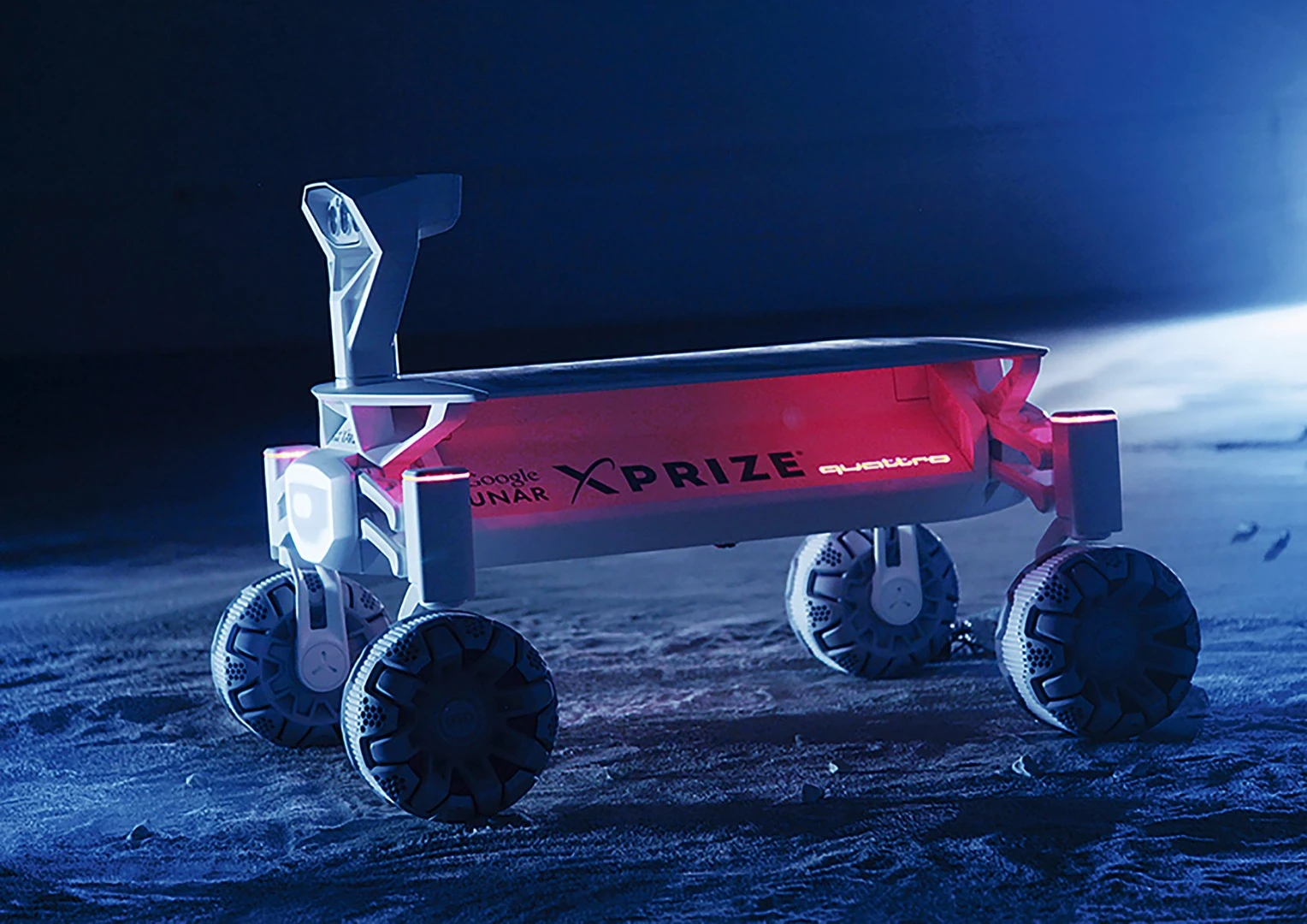 Battery under a solar panel on the Audi lunar Quattro