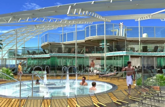 The adults-only solarium area, part of the Pool and Sports zone