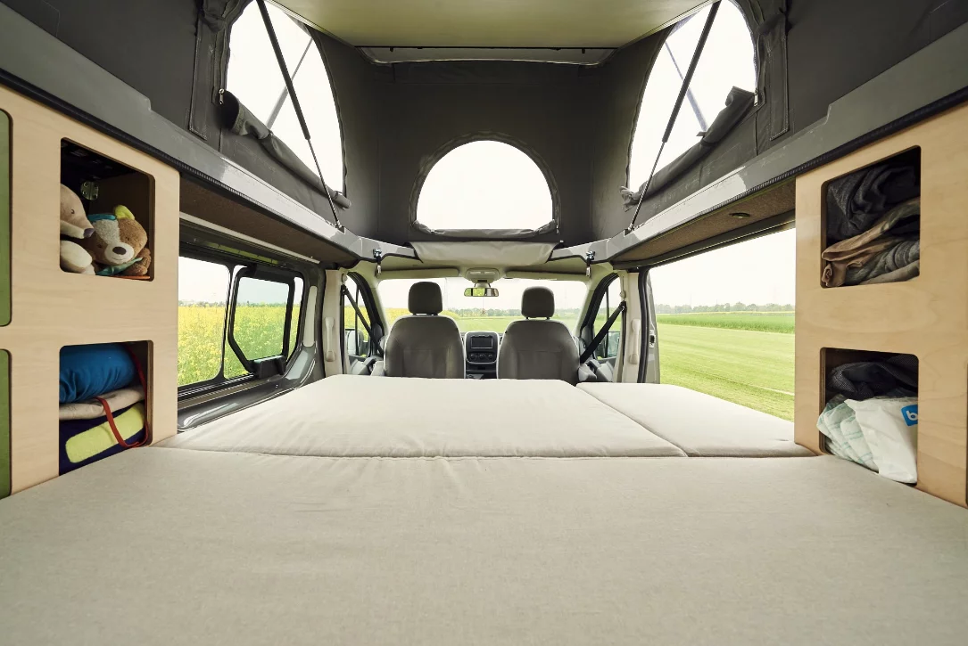Inside the Kompanja camper van