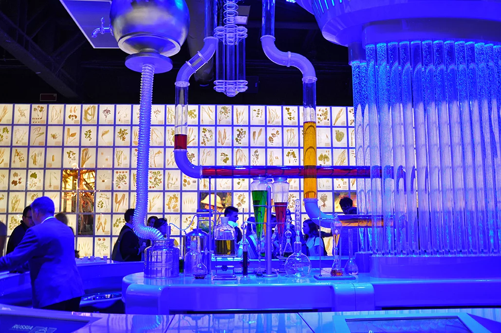 Inside the Russian Pavilion visitors can taste local beverages