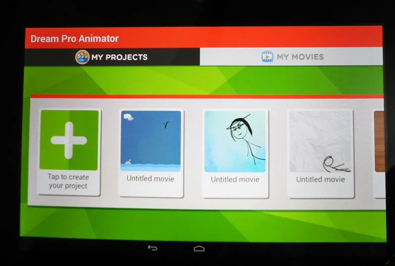 Kids can create videos easily inside the DreamPro Animator (Photo: Lakshmi Sandhana/Gizmag)