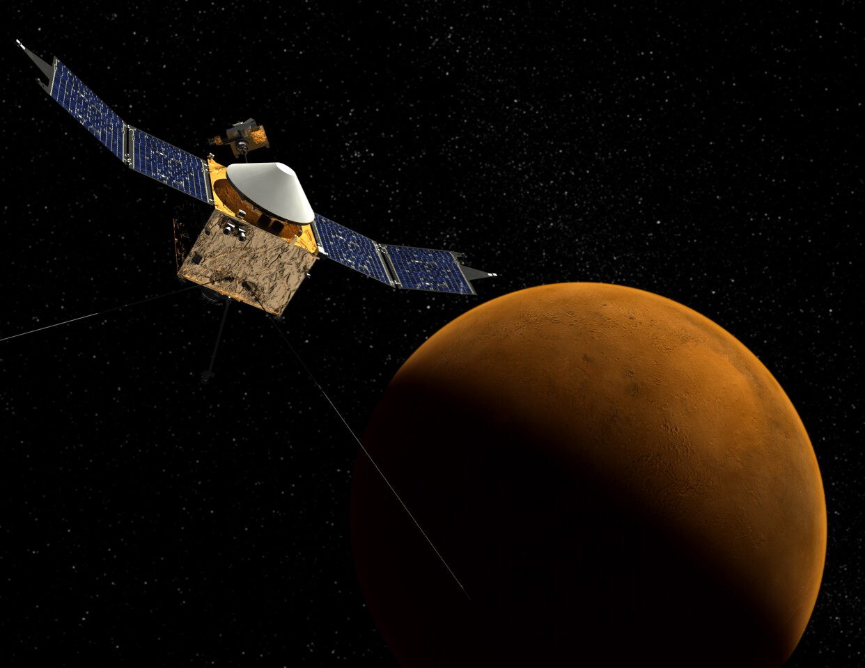 Artist's concept of MAVEN in orbit (Photo: NASA)