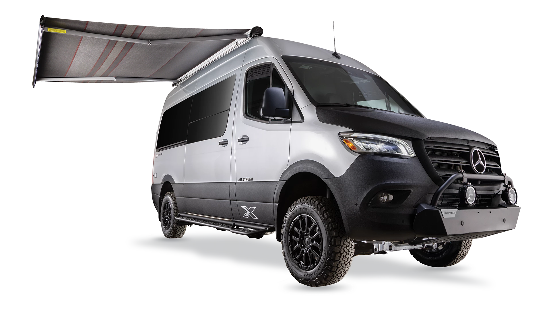 The new Airstream Interstate 19X comes on an all-terrain-ready Mercedes Sprinter AWD chassis and includes a standard side awning