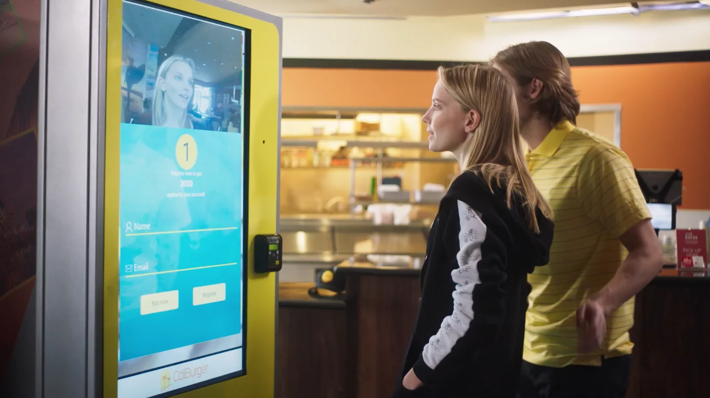 This kiosk recognizes your face and brings up past orders instantly
