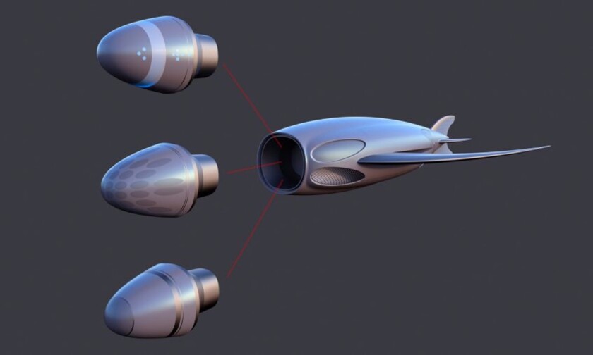 Flying Fish drones with assorted modular payloads, such as shockwave emitters, electromagnetic pulses (EMP), cluster missiles or individual warheads