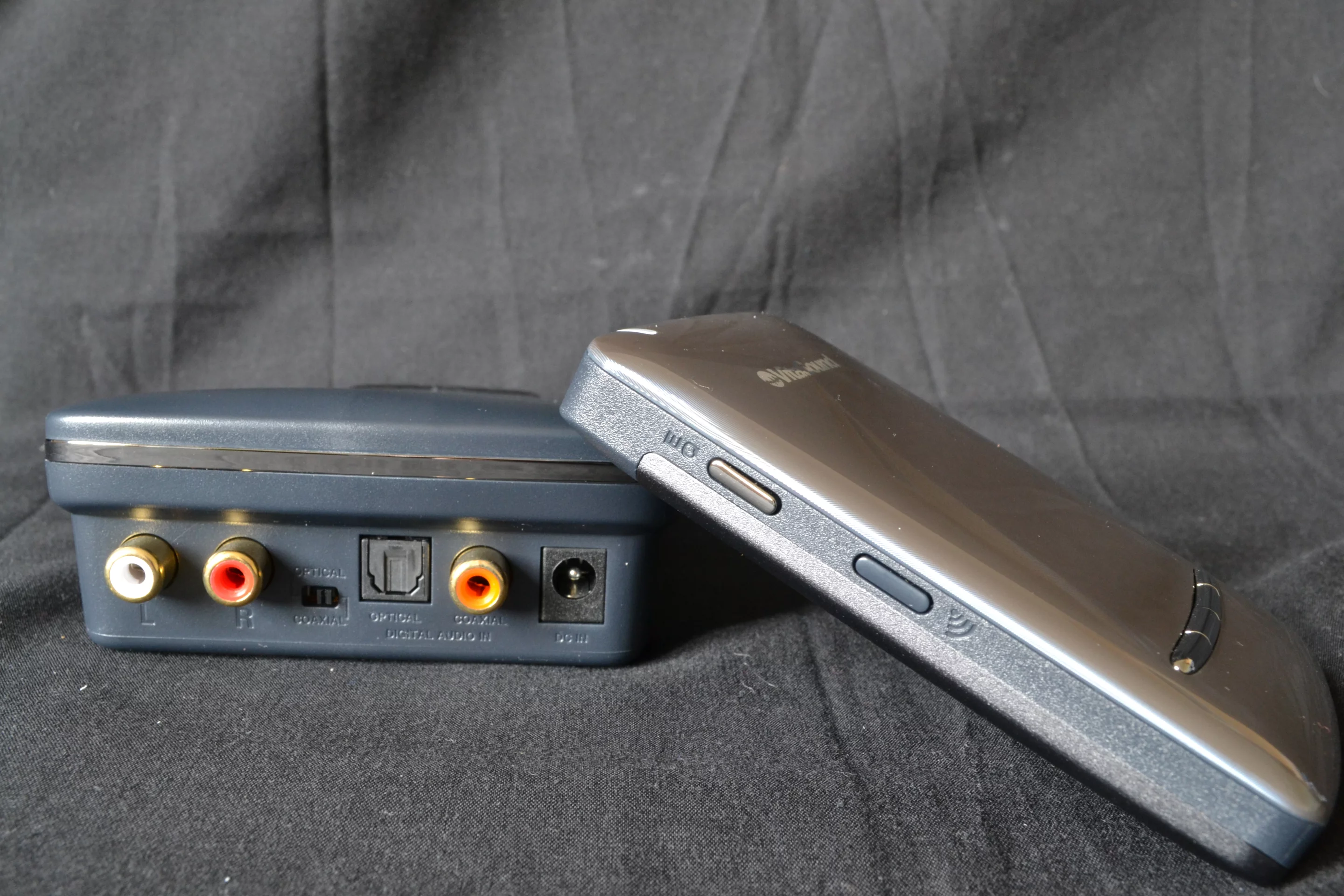 The rear of the base station and the PAE-300 handset