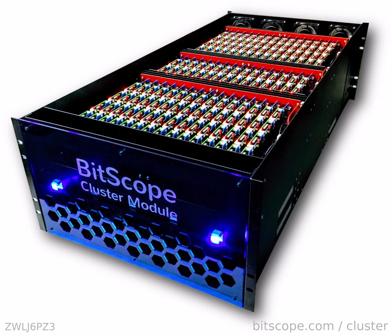 The BitScope Cluster Module comprises 150 Raspberry Pi mini computers with integrated network switches