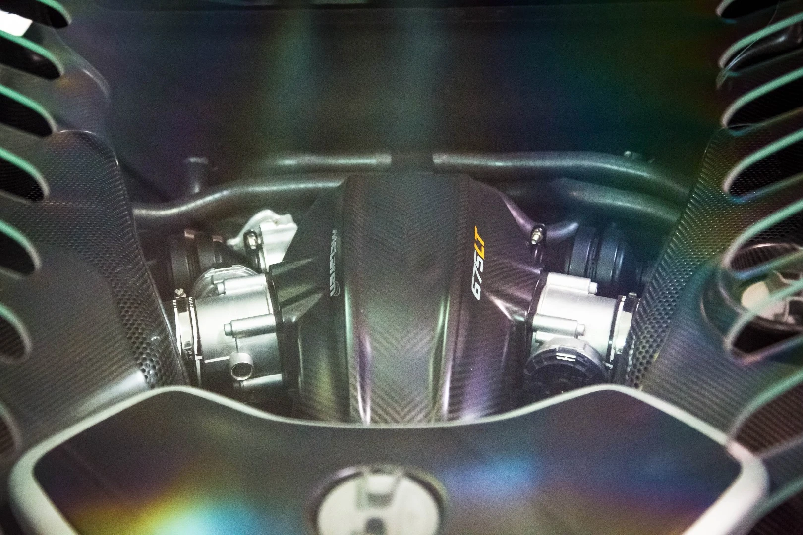 The car's 3.8-liter V8 produces 666 hp