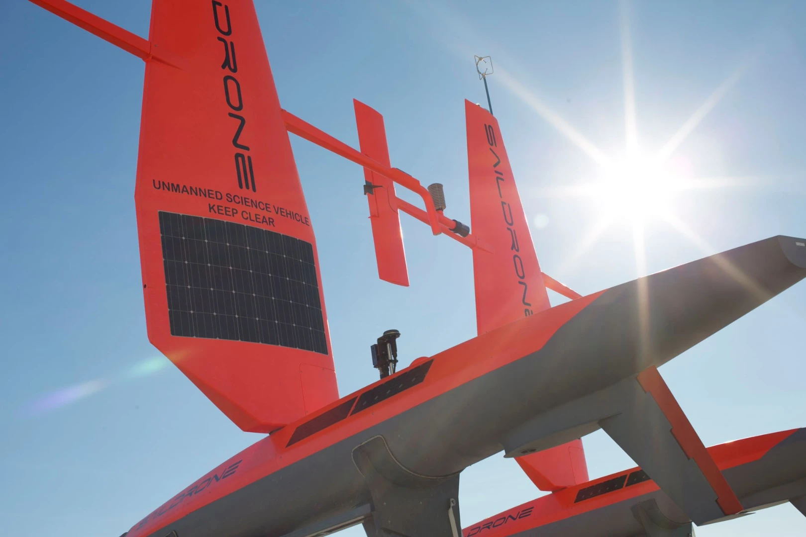 The Saildrones themselves are propelled by the wind, and their electronics are powered by the sun