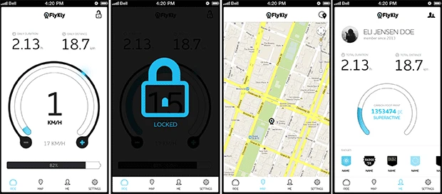Screenshots of the Smart Wheel app