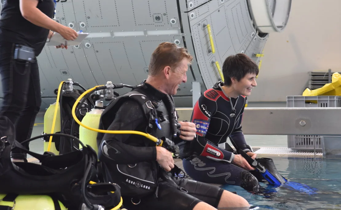 The initial tests were made by divers in a special pool