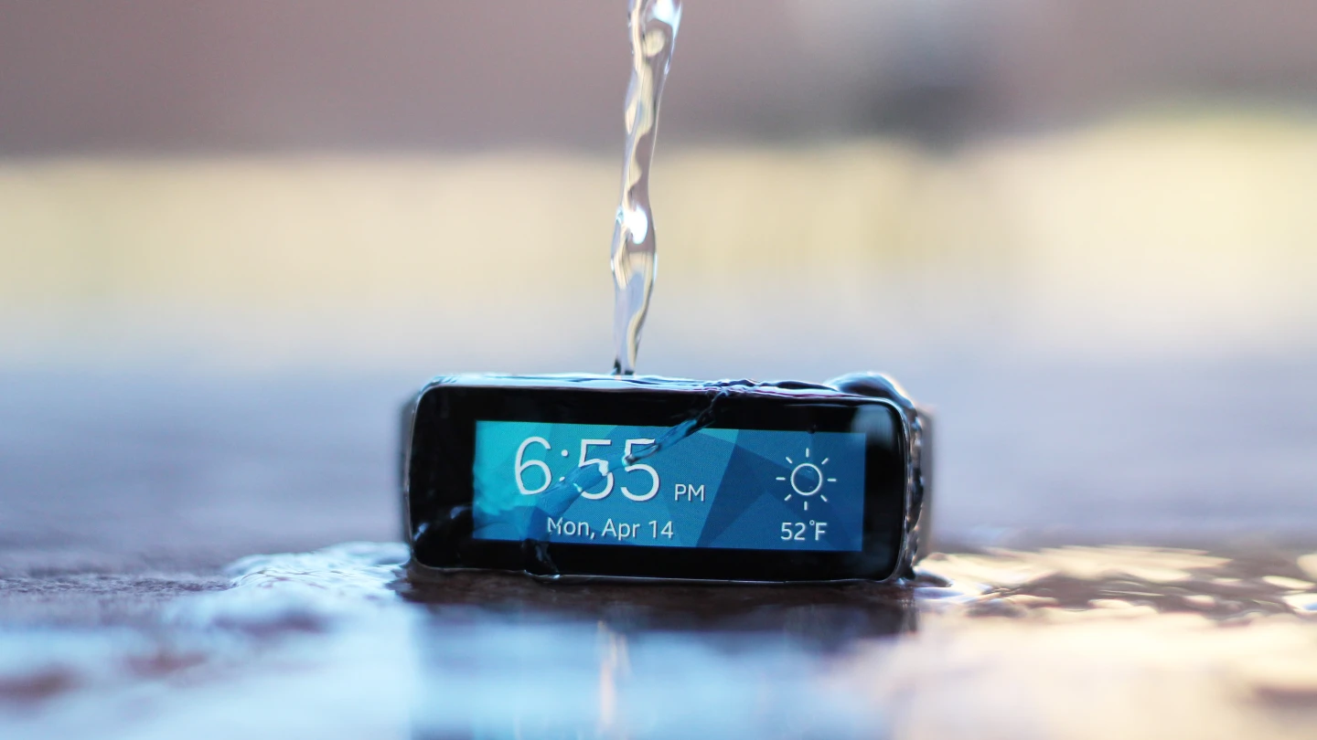 The Gear Fit has IP67 water resistance