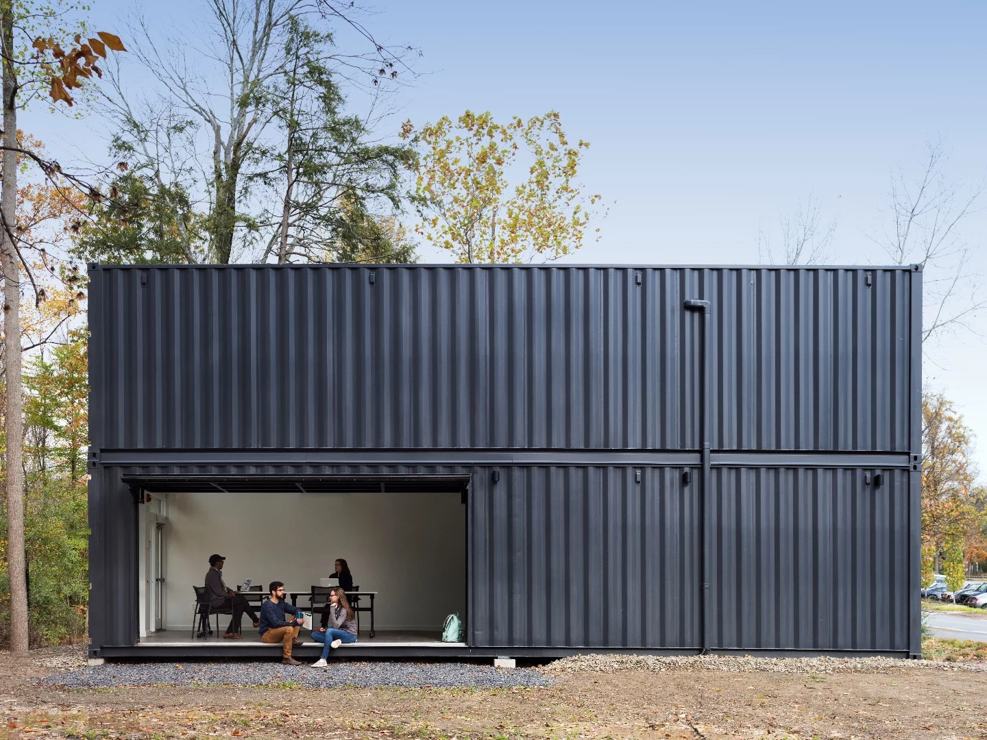 The Bard Media Lab features two floors inside