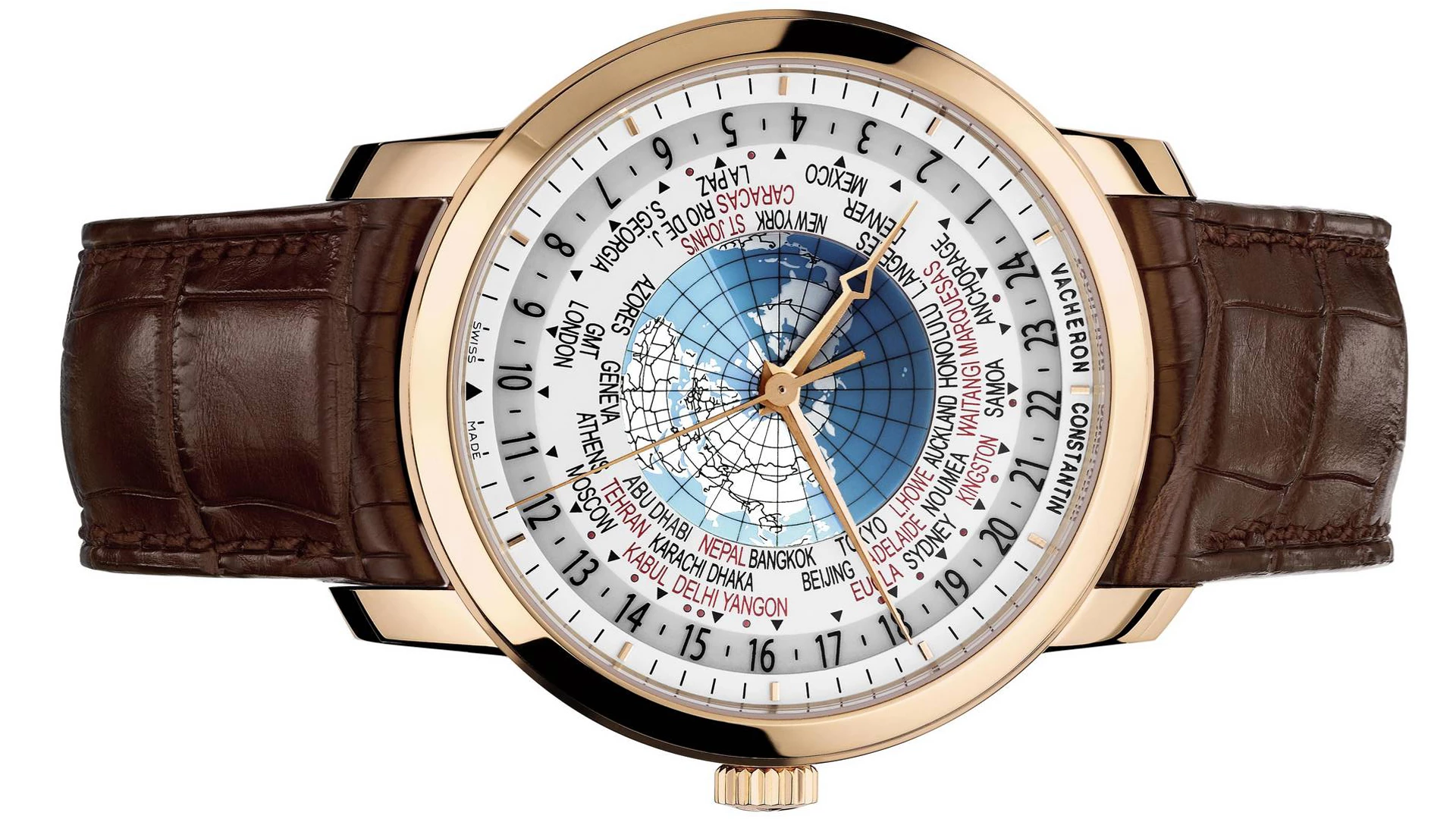 Vacheron Constantin's Patrimony Traditionnelle World Time model tells the time in all the world's 37 time zones