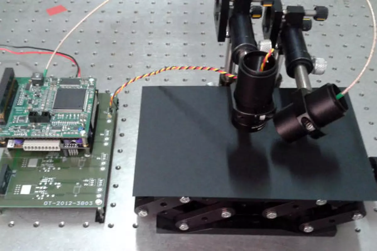 The optical sensor system developed to detect the amount of salt on a road (Photo: UC3M)